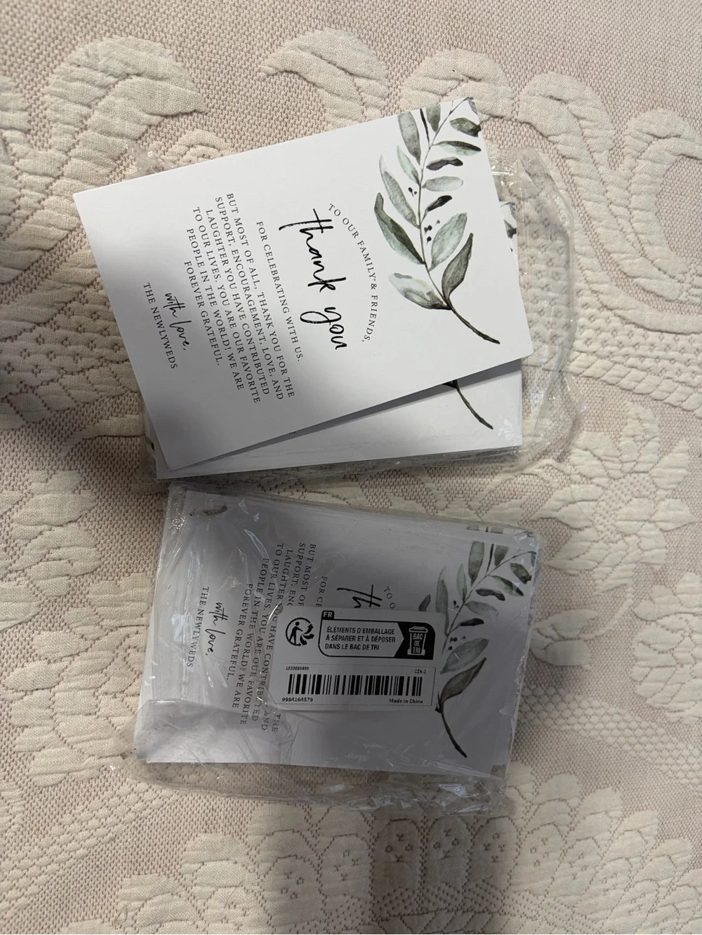 NEW wedding reception cards thank you 50-ish bridal notes cards